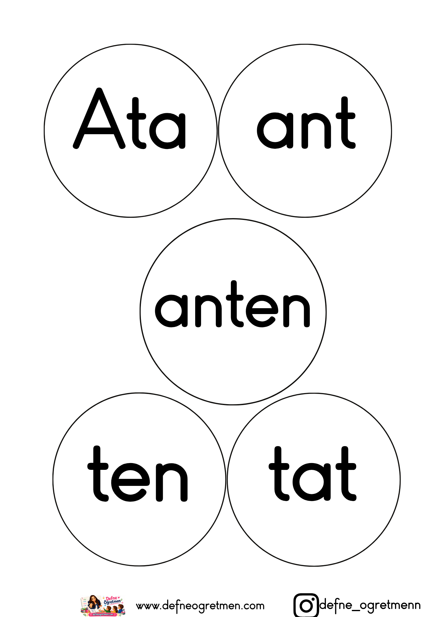 A,N,E HECELERİ VE SÖZCÜKLERİ ÇALIŞMASI